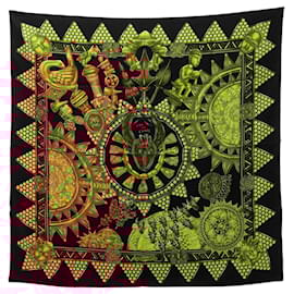 Hermès-Hermes Carré 90 L'OR DES CHEFS Scarf-Brown,Black,Multiple colors