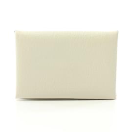 Hermès-Hermes Epsom Leather Coin Purse-White