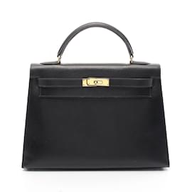 Hermès-Sac à main Hermes Kelly 32-Noir