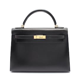 Hermès-Sac à main Hermes Kelly 32-Noir