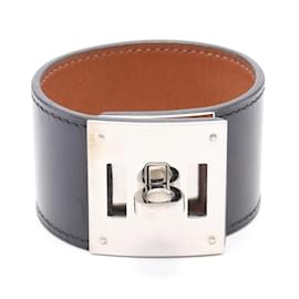 Hermès-Bracelet charm chien Kelly d'Hermès-Noir,Argenté
