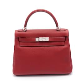 Hermès-Sac à main Hermes Kelly 28 Togo-Rouge