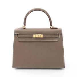 Hermès-Hermes Kelly 25 Handbag-Brown,Taupe