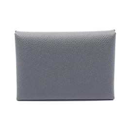 Hermès-Hermes Calvi Duo Ardoise Coin Case-Brown