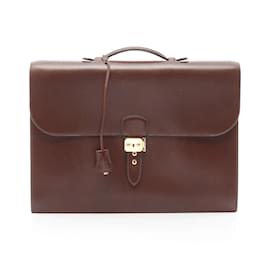 Hermès-Sac à dépeche 41 d'Hermès-Marron