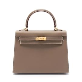 Hermès-Hermes Kelly 25 Handbag-Brown,Taupe
