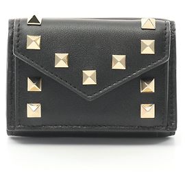 Valentino Rockstud Tri-fold Wallet Black