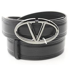 Valentino-Cinto Valentino V - Cinto padrão em couro preto-Preto