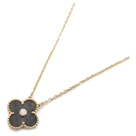 Van Cleef & Arpels-Van Cleef & Arpels Diamond Alhambra Obsidian Necklace-Other
