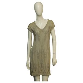 M Missoni Robe mini en maille dorée Missoni Doré
