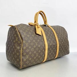 Louis Vuitton-Louis Vuitton Monogram Keepall 55 Boston Bag-Brown