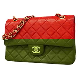 Chanel-Sac à épaule en agneau rouge Chanel-Rouge