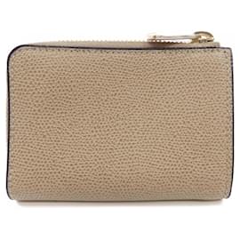Valextra-Valextra Beige Calfskin Coin Purse-Beige