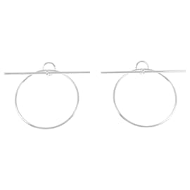 Hermès-Hermes Echappe Stud Earrings-Silvery