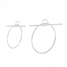 Hermès-Hermes Echappe Stud Earrings-Silvery