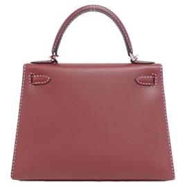 Hermès-Sac à main Hermes Kelly 28cm en Rouge H-Rouge