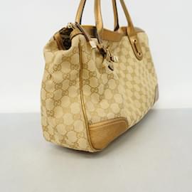 Gucci-Gucci Tote Bag GG Canvas Princess-Brown,Golden