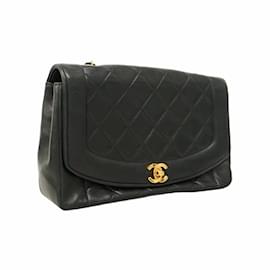 Chanel-Sac à épaule en agneau noir Chanel-Noir