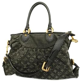 Louis Vuitton-Sac à main Louis Vuitton Monogram Denim Neo Cavi MM-Noir