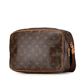 Louis Vuitton-Sac à épaule Reporter PM Monogram Louis Vuitton-Marron