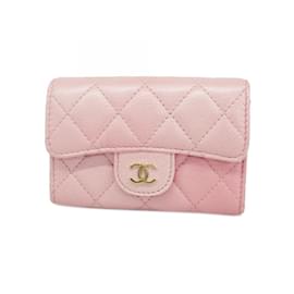 Chanel-Chanel Pink Lambskin Card Case-Pink