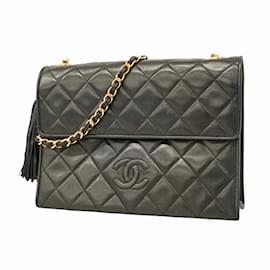 Chanel-Chanel Black Lambskin Shoulder Bag-Black
