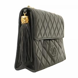 Chanel-Sac à épaule en agneau noir Chanel-Noir