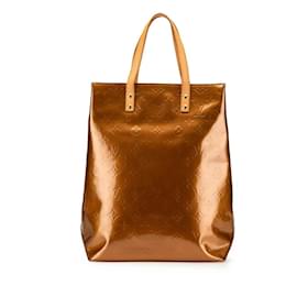 Louis Vuitton-Sac à main Louis Vuitton Monogram Vernis Reed MM-Marron,Bronze