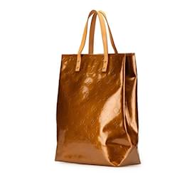 Louis Vuitton-Sac à main Louis Vuitton Monogram Vernis Reed MM-Marron,Bronze