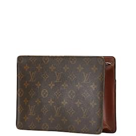 Louis Vuitton-Louis Vuitton Monogram Pochette Homme Clutch Bag-Brown