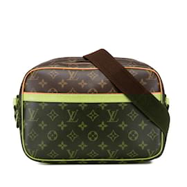 Louis Vuitton-Sac à épaule Reporter PM Monogram Louis Vuitton-Marron