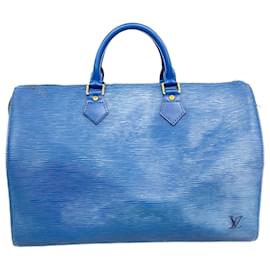 Louis Vuitton-Sac à main Louis Vuitton Epi Speedy 35-Bleu