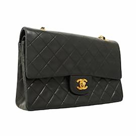 Chanel-Sac à épaule en agneau noir Chanel-Noir