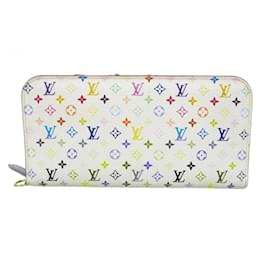 Louis Vuitton-Portefeuille Long Louis Vuitton en Blanc Litchi-Rose,Blanc