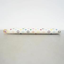 Louis Vuitton-Portefeuille Long Louis Vuitton en Blanc Litchi-Rose,Blanc