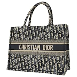 Christian Dior-Christian Dior Tote Bag Trotter Book Canvas Navy-Navy blue