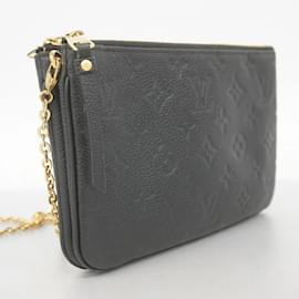 Louis Vuitton-Sac à bandoulière Pochette Double Zip Monogram Empreinte Louis Vuitton-Noir