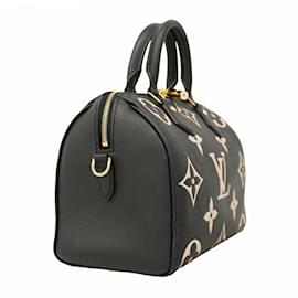 Louis Vuitton-Louis Vuitton Monogram Empreinte Bicolor Speedy Bandouliere 25 Handbag-Black,Beige