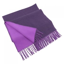 Hermès-Hermes Purple Cashmere Stole-Purple