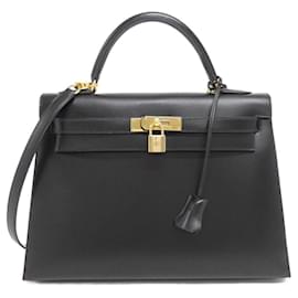 Hermès-Hermes Kelly 32cm Handbag-Black