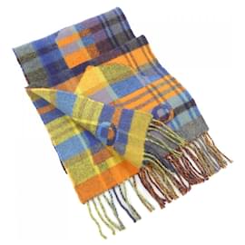 Hermès-Hermes Cashmere Shawl-Blue,Yellow