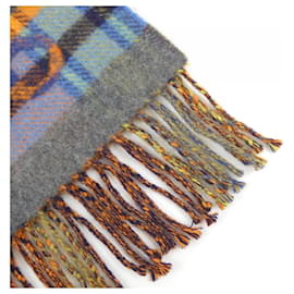 Hermès-Hermes Cashmere Shawl-Blue,Yellow