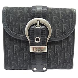 Christian Dior-VINTAGE CHRISTIAN DIOR GAUCHO MONOGRAM OBLIQUE WALLET-Black