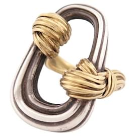 Van Cleef & Arpels-VINTAGE VAN CLEEF & ARPELS NOEUD RING T55 IN 18K YELLOW GOLD & 18.9GR SILVER-Other