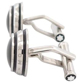Montblanc-NINE MONTBLANC CUFFLINKS MB110673 CONTEMPORARY COLLECTION-Silvery