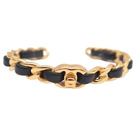 Chanel-NEW CHANEL OPEN BRACELET CHAIN TIMLESS CLASP 14.5 CM GOLD BANGLE-Golden