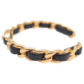 Chanel-NEW CHANEL OPEN BRACELET CHAIN TIMLESS CLASP 14.5 CM GOLD BANGLE-Golden