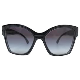 Chanel-NEUF LUNETTES DE SOLEIL CHANELPAPILLON LOGO CC 71382 NOIR BOITE SUNGLASSES-Noir