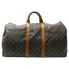 Louis Vuitton-VINTAGE LOUIS VUITTON KEEPALL 55 MONOGRAM CANVAS CARRY-ON BAG M41424-Brown