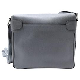 Louis Vuitton-NINE LOUIS VUITTON ROMAN PM SHOULDER BAG TAIGA LEATHER BAG-Grey